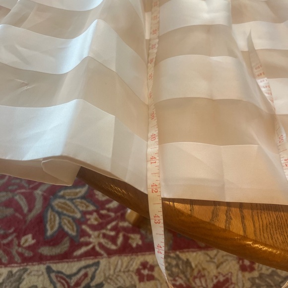 LELA ROSE Organza Striped Boat Neck Full Skirt Dress Pockets Size 14 White READ - Picture 10 of 15